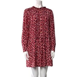Kate Spade silk paint brush stroke print peplum dress